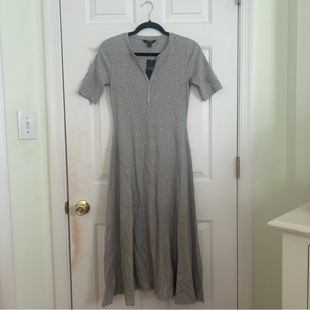 Lauren Ralph Lauren Waffle-Knit Cotton Midi Dress